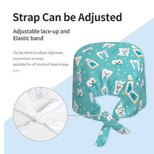 Gorro de enfermería estampado con banda elástica Gorro de enfermería floral para mujeres en uso hospitalario o clínico - Product Image 5