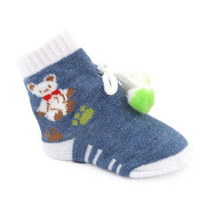 Newborn <b>Booties</b> - Steel Blue - Product Image 1
