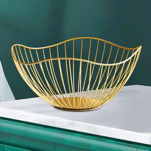 Table décorative Style Vintage fer stockage corbeille à fruits taille personnalisée maison cuisine panier de rangement or fini noir enduit - Product Image 6