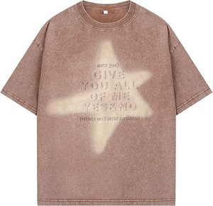 Camisetas Extra Grandes para Hombre, Camisetas Holgadas de Algodón Lavado, Cuello Redondo con Hombros Caídos, Estilo Vintage Holgado, Tops de Moda Urbana - Product Image 6