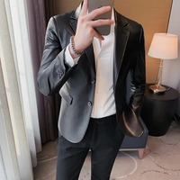 2024 hommes décontracté automne hiver marque vêtements en cuir vestes mâle Slim Fit mode décontracté en cuir vestes homme manteaux S-3XL