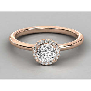 Bague solitaire en or 14 carats pour femmes, diamant rond, bijoux élégants et luxueux - Product Image 5
