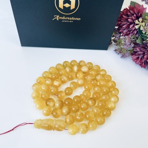 Perles de prière en ambre, perles musulmanes rondes, chapelet islamique naturel - Product Image 4