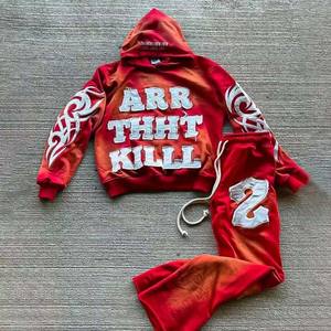 Chándal polar de algodón para hombre con jersey, pantalones para correr, conjunto de chándal y pantalones de chándal, Sudadera con capucha bordada personalizada - Product Image 6