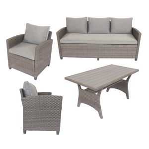Prix de gros Ensemble table à manger de luxe Mobilier extérieur en rotin à cadre en acier Ensemble de canapés en rotin en osier 211G Phu Linh Factory - Product Image 1