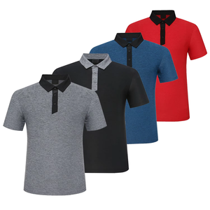 Vente en gros Polo noir avec col gris contrasté Polo avec logo personnalisé Fournisseur en gros OEM Commandes couleurs disponibles - Product Image 2