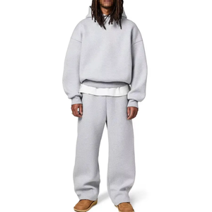 Custom Winter Tracksuit High Quality Cotton <b>Fleece</b> Eco-Friendly Breathable Regular Fit Hooded Sweatsuit 340gsm Unisex <b>Men</b> - Product Image 6