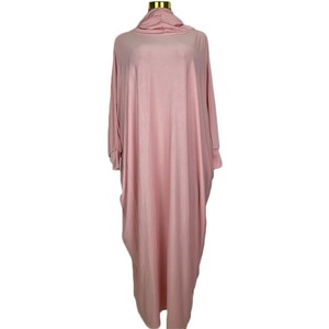 Ropa Musulmana de Dubái, Vestido Holgado Informal y Cómodo Todo en Uno para Mujer, Color Sólido, con Capucha, Tipo Bolso, de Chifón, Manga Larga - Product Image 5