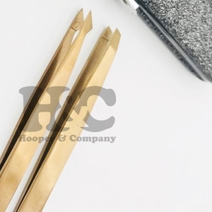 Nouvelle pince à sourcils durable en acier inoxydable solide sourcils pince à épiler tondeuse or Rose sourcil pince à épiler Logo gratuit vison - Product Image 3