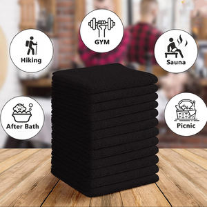 Serviette de visage de couleur noire à prix d'usine à vendre Serviette de visage de haute qualité et à prix abordable Serviette de visage décontractée à usage domestique 30*30 taille - Product Image 3