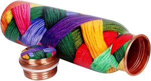 High Quality Pure Meena Printed <b>Copper</b> <b>Water</b> <b>Bottle</b> in Different Styles with Premium Packaging Made in India - Product Image 4
