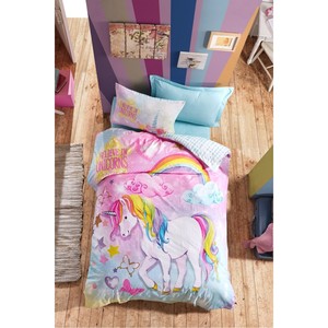 Cotton Box Junior Single Duvet Cover Set with <b>Fitted</b> <b>Sheet</b> Dream Mint-Princess Style Character <b>Pattern</b> for Home Use - Product Image 1