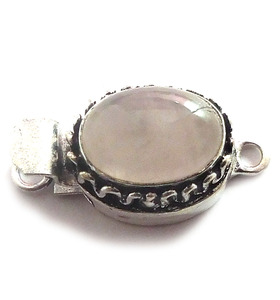 ตะขอกล่องเครื่องประดับโรสควอตซ์อัญมณี1เส้น2เส้นและ3เกลียว B702แบบโบราณสำหรับ26X15X10MM ชุบเงินสตาร์ลิ่ง - Product Image 5