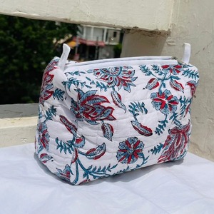 Vintage Zippered Cotton <b>for</b> Toiletry Organizer Pouch Custom <b>Printed</b> Makeup Bag Small Medium Sizes Washable <b>Bathroom</b> Cosmetic - Product Image 2