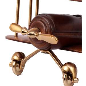 Table d'appoint avion vintage artisanale décor à la maison en bois de Sesham doré - Product Image 5