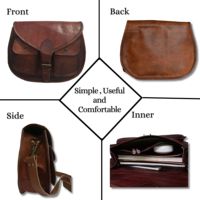 Tas Selempang Wanita Kulit Asli Coklat Buatan Tangan Gaya Vintage Tas Selempang Wanita