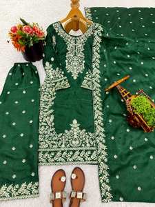 Ensemble Salwar Kameez en soie pure entièrement cousu pour les occasions spéciales - Product Image 5