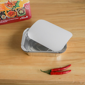Emballage Alimentaire Jetable Récipients En Aluminium Plats En Feuille D'étain Restauration Plateau En Feuille D'aluminium Avec Couvercle En Plastique - Product Image 2