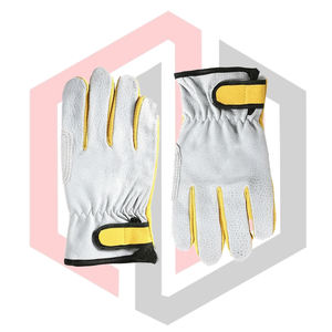 Leather Driver <b>Gloves</b> Strap Split Comfortable Gardening Safety Breathable Grain Texture <b>Silicone</b>-Free Customizable MH EXPORT - Product Image 4