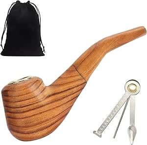 ไปป์สูบบุหรี่ไม้ขัดเงา ดีไซน์ไม้ธรรมชาติ  ไปป์สูบบุหรี่ไม้สไตล์เรโทรสำหรับนักสูบบุหรี่แนววินเทจ ราคาประหยัด - Product Image 5