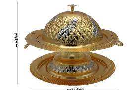 Bol de dattes au design moderne pour la maison Restaurant Bol à fruits secs et noix chocolat Vaisselle Bol de dattes en laiton fini or pour le Ramadan - Product Image 2