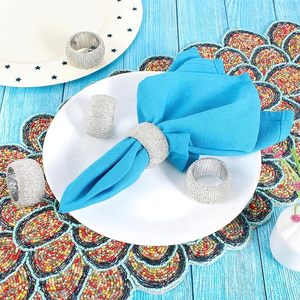 Anneaux de serviette en plastique perlé, décoration de table élégante pour mariages, Noël, dîners, fêtes, occasions spéciales, lot de 4 - Product Image 1