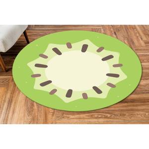 Tapis Kiwi Slice : Tapis d'appoint moderne vert, imprimé en 3D, avec poils doux - Product Image 3