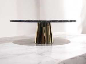 Plato de Servir de Mármol Natural Hecho a Mano de Lujo TCE, Diseño Art Deco de Primera Calidad, Móvil, para Pastel de Bodas, Postre de Ramadán - Product Image 3