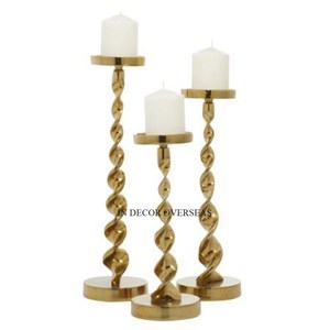 Regard accrocheur Palmier Designer Haute Qualité Standard Métal Plaqué Or Table Centre De Table Bougeoir À Prix Impressionnant - Product Image 3