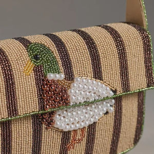 Sac à perles multicolores avec poignée, sac à main, sac à main décontracté, artisanat indien, fait à la main, sac baguette, - Product Image 1