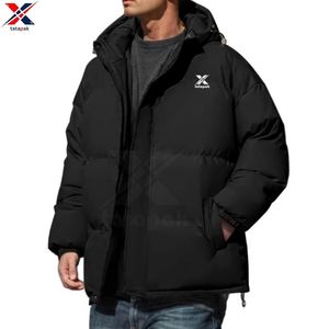 Parkas con capucha informales para hombre, chaqueta acolchada con aislamiento grueso, poliéster ecológico, cremallera de invierno, marca personalizada a cuadros - Product Image 4