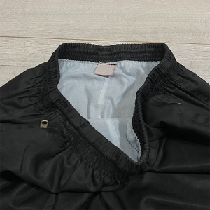 Nouveau pantalon en sergé de nylon 2026 avec ceinture élastique, ceinture réglable, fermeture éclair et bouton, poches, jambe large, couleur noire - Product Image 5