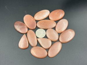 พลอยเทียมสีชมพูมูนสโตน100% อัญมณีหลวมขนาด AAA + สำหรับทำเครื่องประดับอัญมณี - Product Image 2