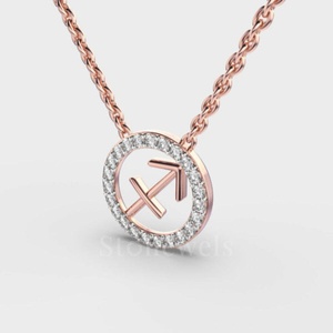 Collar de diamantes del zodiaco Sagitario: un impresionante símbolo de aventura, libertad y belleza celestial | Artesanía exquisita - Product Image 2