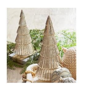 Escultura creativa de árbol de Navidad de metal con acabado transparente, diseño interior, accesorios y adornos navideños de mesa - Product Image 1