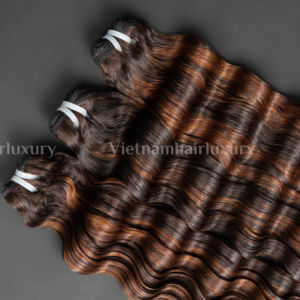 Pelo Remy vietnamita Super doble dibujado cutícula completa alinear océano máquina ondulada profunda trama precio al por mayor del proveedor de Vietnam - Product Image 1
