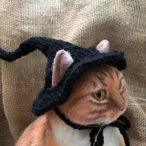 Chapeaux de sorcière en crochet faits main pour animaux de compagnie - Vente en gros et très demandés - Idéal pour Halloween, costumes de fêtes, accessoires photo et usage quotidien pour chats et chiens - Product Image 4