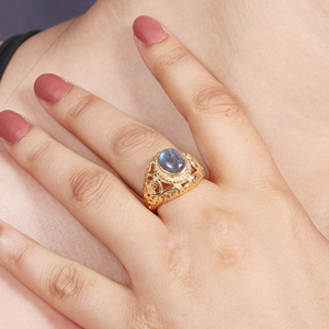 Wholesale 925 Sterling Silver Gold Plated <b>Ring</b> <b>Labradorite</b> 18K Gold Plating From India - Product Image 3