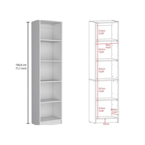 Librería Modular Moderna Minimalista de 3 Piezas Simla en MDF Blanco - Product Image 6