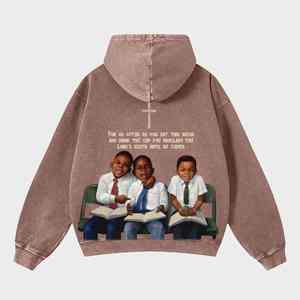 2025 hommes fidèles dimanches Vintage graphique lavé à l'acide sweat à capuche surdimensionné casual manches longues et poches latérales Streetwear mode - Product Image 6