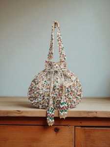 Velvet Flap Clutch <b>Bag</b> with Hand Embroidery Beads and Stones for Brides Wedding Purse from India - Product Image 2