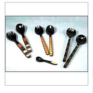 Accesorios Hechos a Mano, Juego de Servidores de Ensalada de Acacia, Ecológicos, Aptos para Lavavajillas, Utensilios para Ensalada, Cocina, Hechos en India - Product Image 3