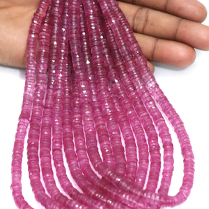 Cuentas Heishi de Cuarzo Arcoíris Rosa Intenso, Piedras Preciosas AAA (7-8mm) para la Fabricación de Joyería - Product Image 6