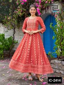 Conjunto de Kurti Largo con Pantalón y Dupatta para Mujer, Salwar Kameez de Diseñador Indio, Listo para Usar, Ropa Étnica Festiva, Kurtis de Rayón - Product Image 5