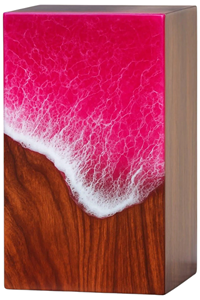 โกศเผาไม้และเรซินทำด้วยมือสีชมพูขี้เถ้ากล่องของชำร่วยสำหรับผู้ใหญ่ - Product Image 4