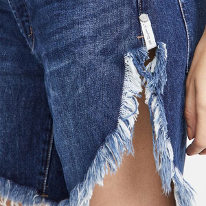 Shorts en jean taille haute bleu délavé de qualité supérieure pour femmes, style vintage sexy décontracté - Product Image 4