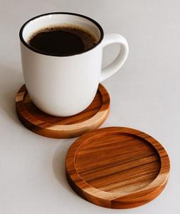 Sous-verres en bois écologiques à faire soi-même, designs carrés et ronds avec gravure personnalisée de logo et de lettrage pour la famille - Product Image 2