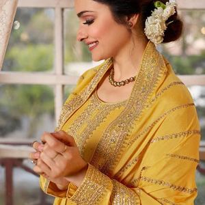 Wedding Silk Georgette Reception Wear Indian Pakistani Designer Salwar Kameez Palazzo Dresses Santoon Fabric by Qjimpex - Product Image 3