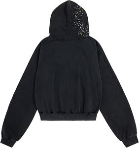 100% Cotton Vintage Casual Solid Eco-Friendly <b>Hoodies</b> <b>Men</b> Quick Dry Breathable Rhinestone Zippered Anti-Shrink Winter <b>Fleece</b> - Product Image 6