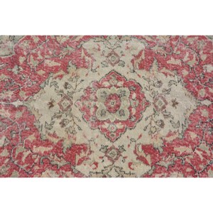 Alfombra de lana turca Vintage de 5x9 pies, diseño de retales rojo y verde, técnica de tejido plano para decoración para sala de estar, látex de 10mm de espesor - Product Image 5